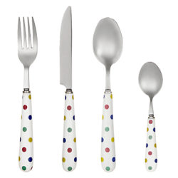 Ceramic Spot Cutlery Set, 16 Piece